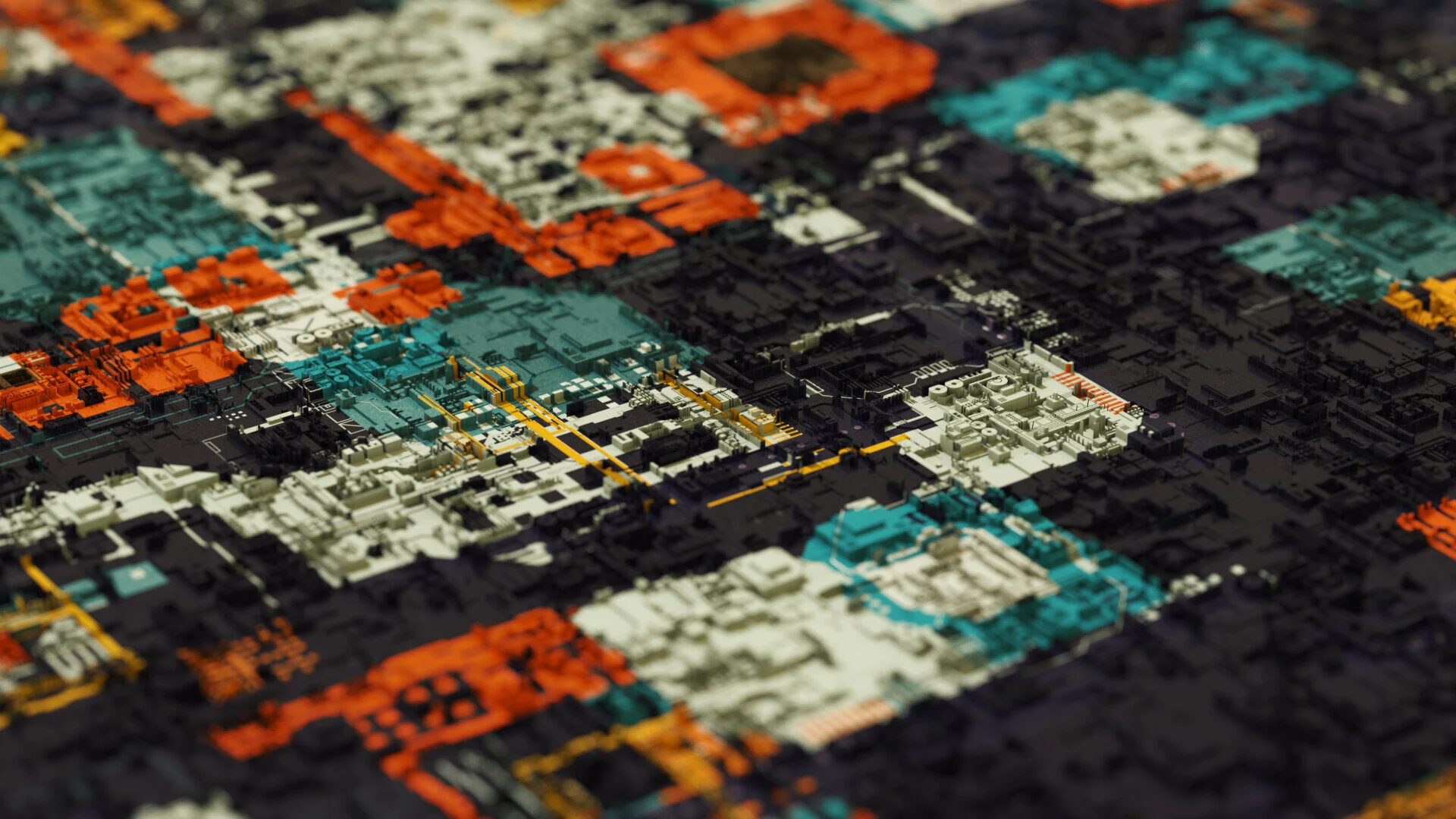 Abstract procedural displacement study with folded surface detail