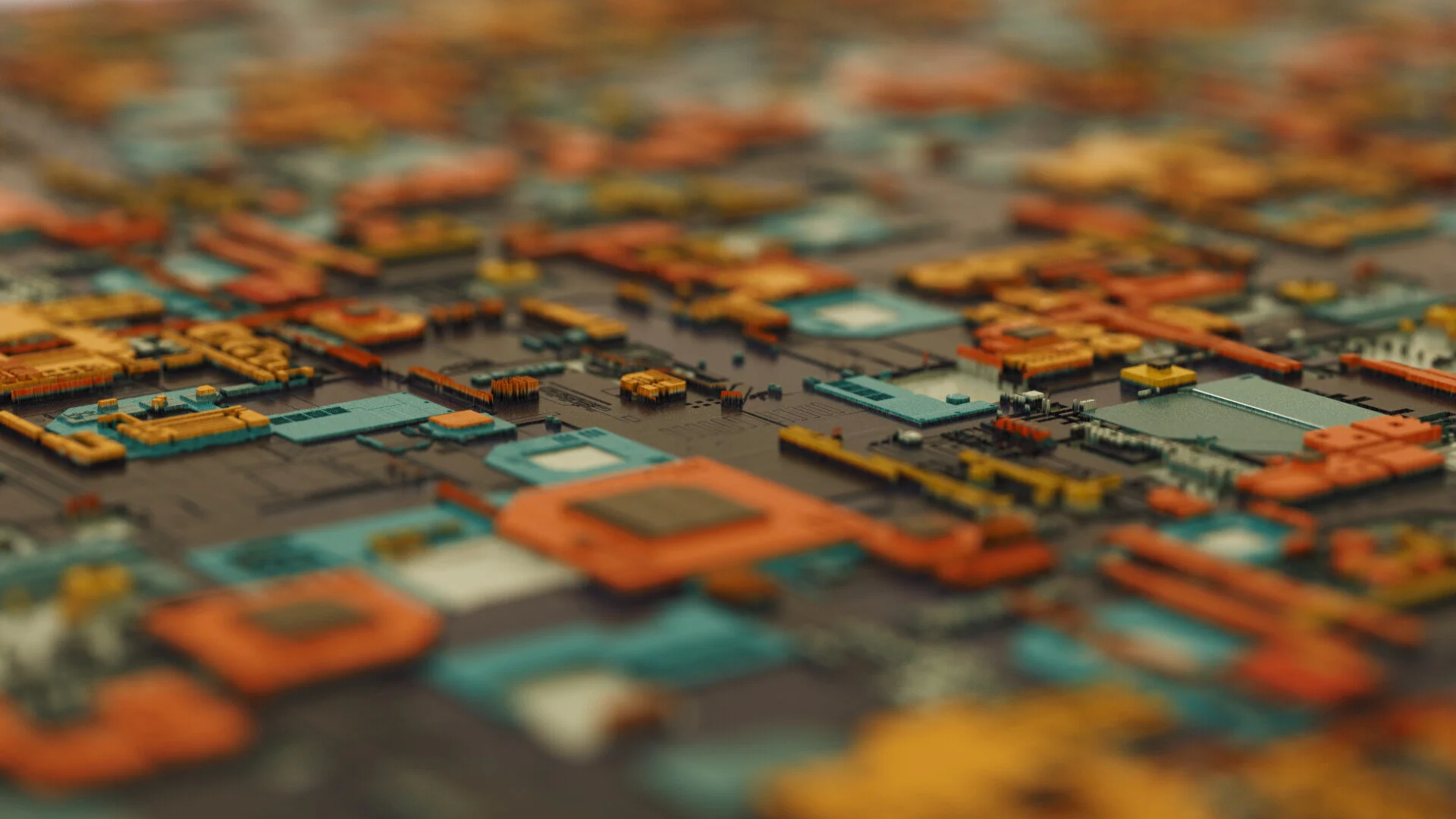 Abstract procedural displacement study with terrain-like deformation