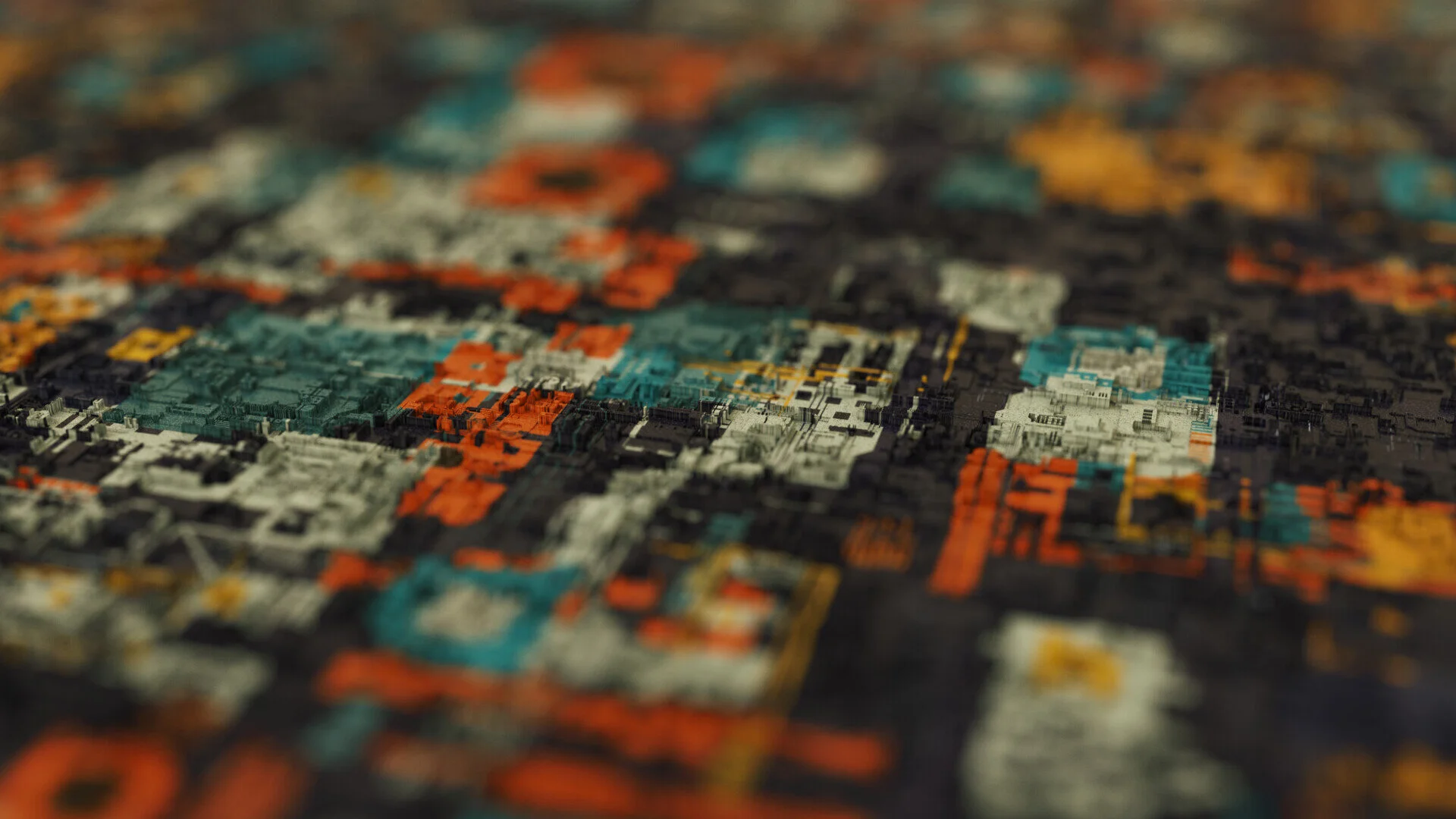 Abstract procedural displacement study with sculpted surface texture