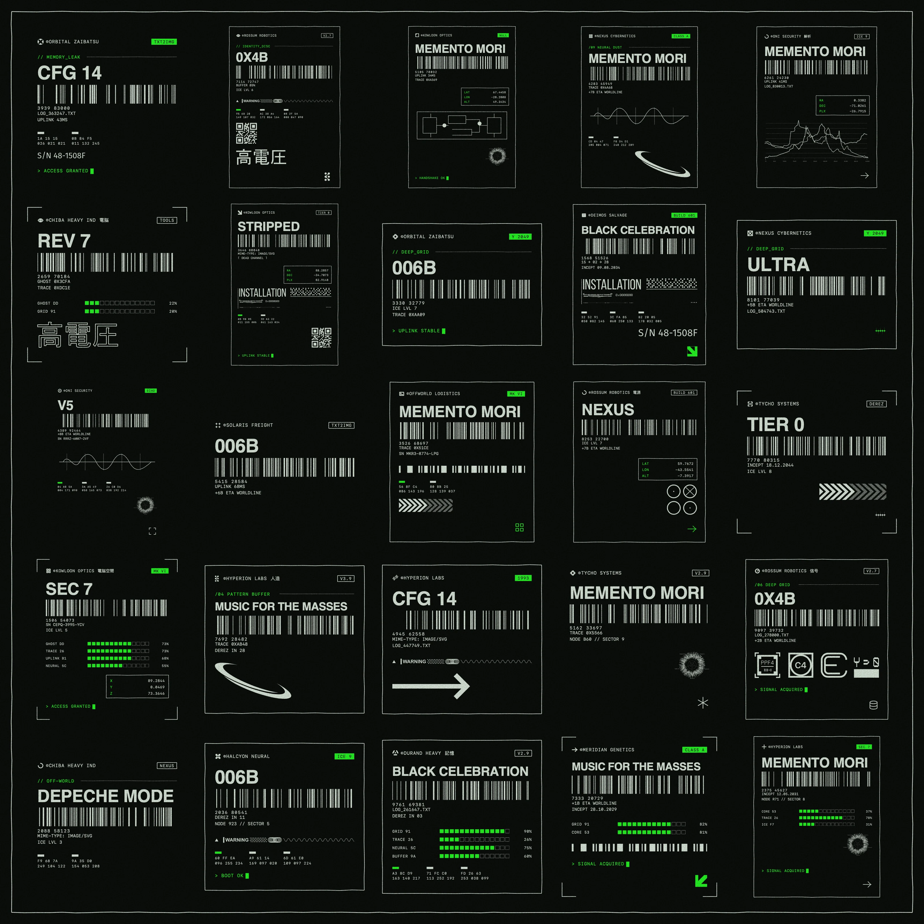 SPEC//FORGE ghost 5x5 contact sheet